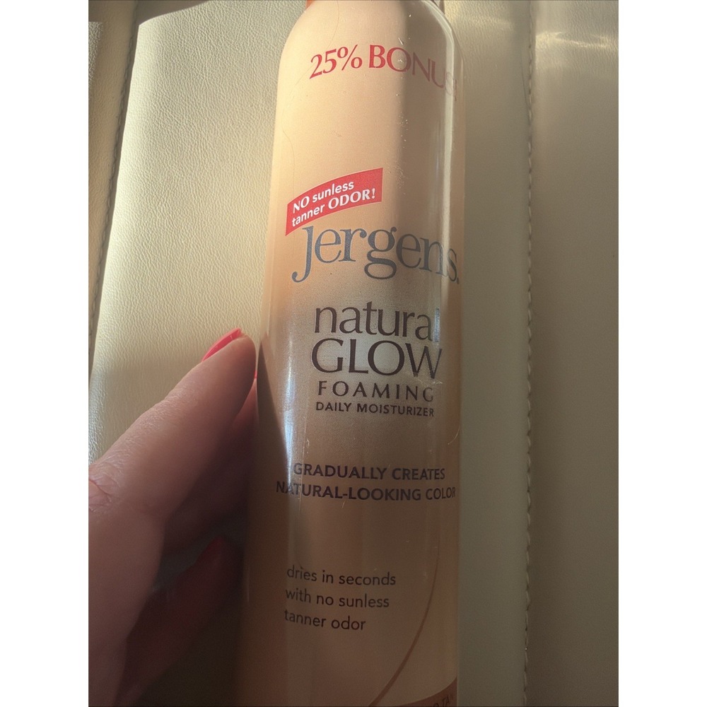 Jergens Natural Glow Foaming Medium to Tan Quick-Dry Self-Tanner 6.25 Fl oz New